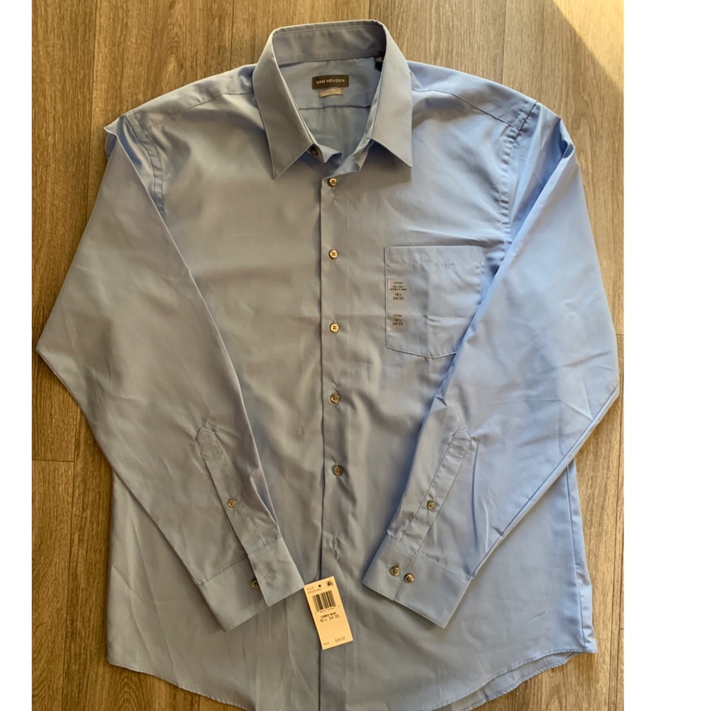 NWT Van Heusen Blue Fitted Dress Shirt